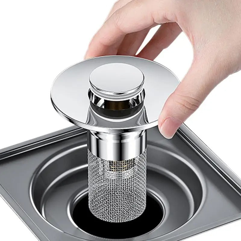 Stainless Steel 2-in-1 Drain Strainer – Anti-Clog, Odor-Resistant