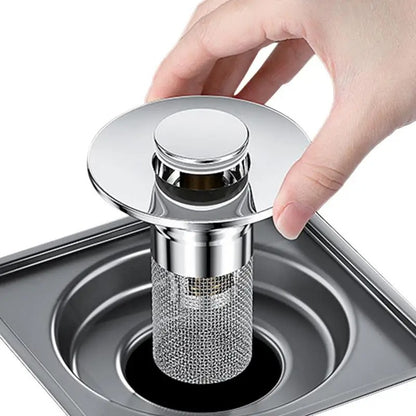 Stainless Steel 2-in-1 Drain Strainer – Anti-Clog, Odor-Resistant