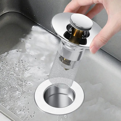 Stainless Steel 2-in-1 Drain Strainer – Anti-Clog, Odor-Resistant